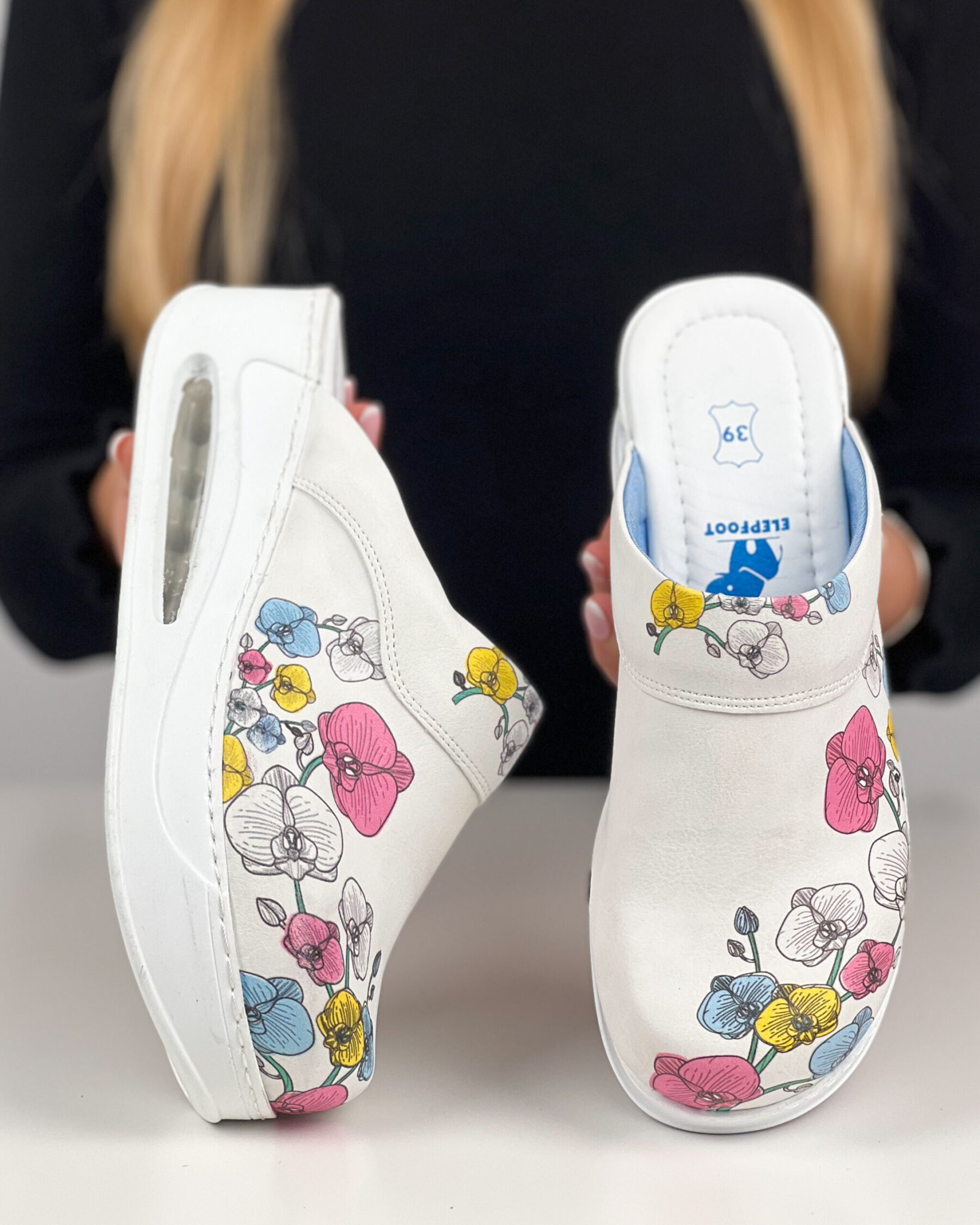 Sabot anatomic de dama Flowers 900018 Saboti cu platformă 11