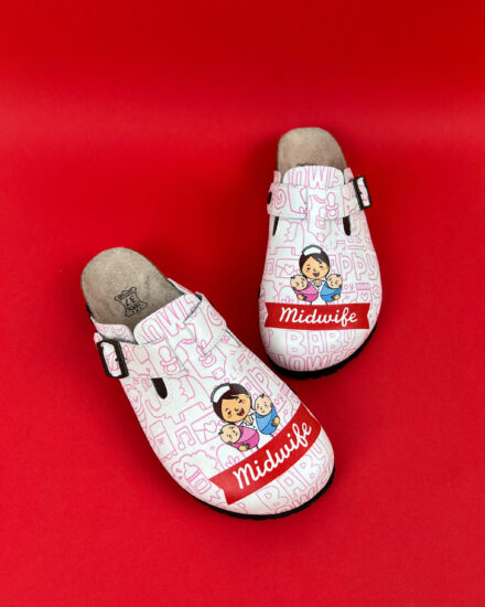 Papuci dama cu branț din piele întoarsă Saboti ortopedici Medicali