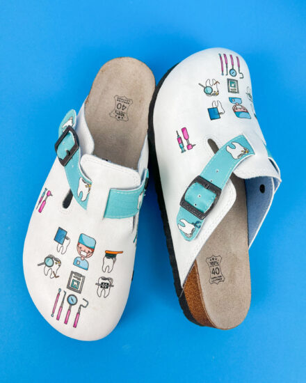 Papuci bărbătești cu branț din piele întoarsă Pantofi și saboți de lucru pentru bărbați Stomatologic