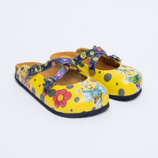 Papuci dama cu branț din piele întoarsă Saboți veseli Colorati 2 Papuci dama cu branț din piele întoarsă Saboți veseli Colorati 2