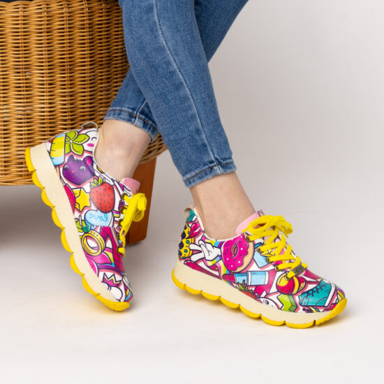 Adidași damă moderni cu design din piele ecologică. Adidași colorați 2