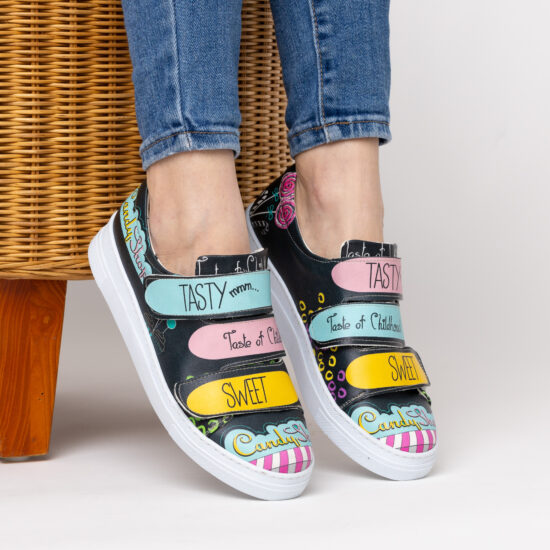 Adidași damă moderni cu design din piele ecologică. Adidași colorați 2