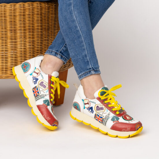 Adidași damă moderni cu design din piele ecologică. Adidași colorați 2