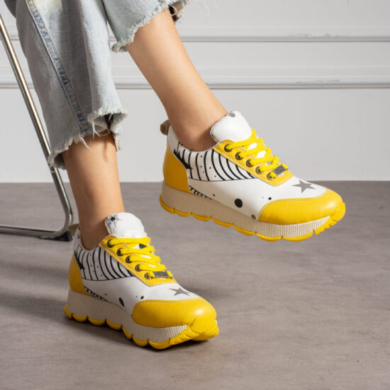 Adidași damă moderni cu design din piele ecologică. Adidași colorați 2