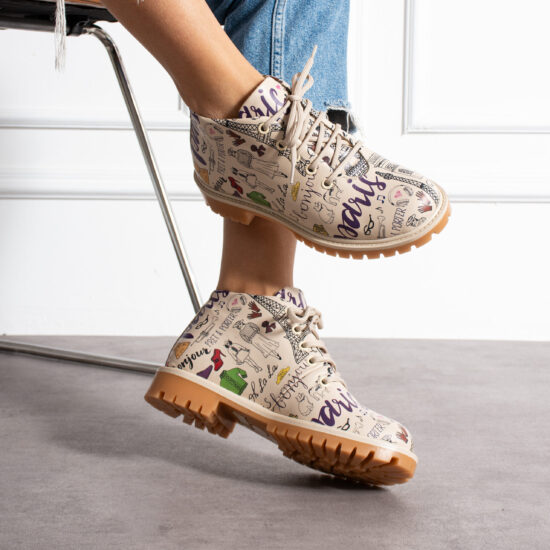 Bocanci moderni de damă din piele naturală, cu design colorat Bocanci damă 12