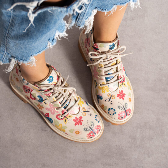 Bocanci moderni de damă din piele naturală, cu design colorat Bocanci damă 2