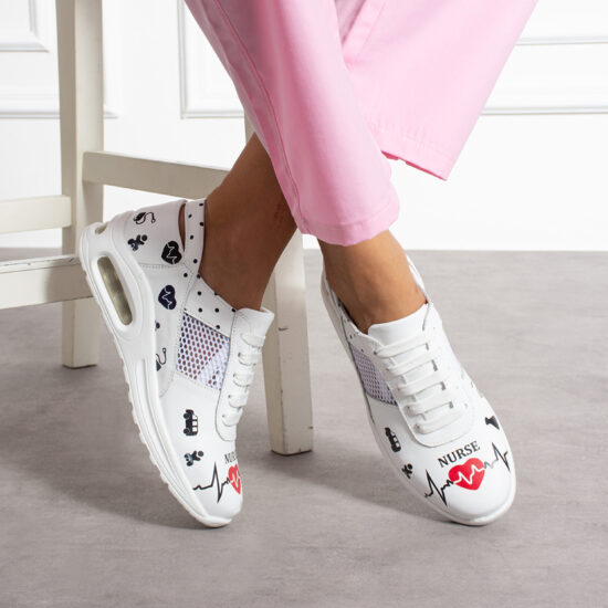 Sneakers medicali ușori pentru femei din piele naturală Adidași de lucru Medicali