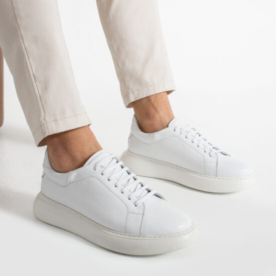Pantofi casual bărbătești albi din piele naturală Pantofi bărbați casual piele Culoare uni 2 Pantofi casual bărbătești albi din piele naturală Pantofi bărbați casual piele Culoare uni 2