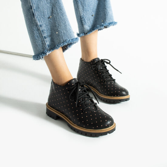 Bocanci moderni de damă din piele naturală cu design colorat Bocanci damă