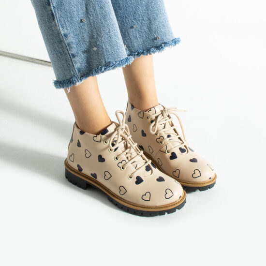 Bocanci moderni de damă din piele naturală cu design colorat Bocanci damă