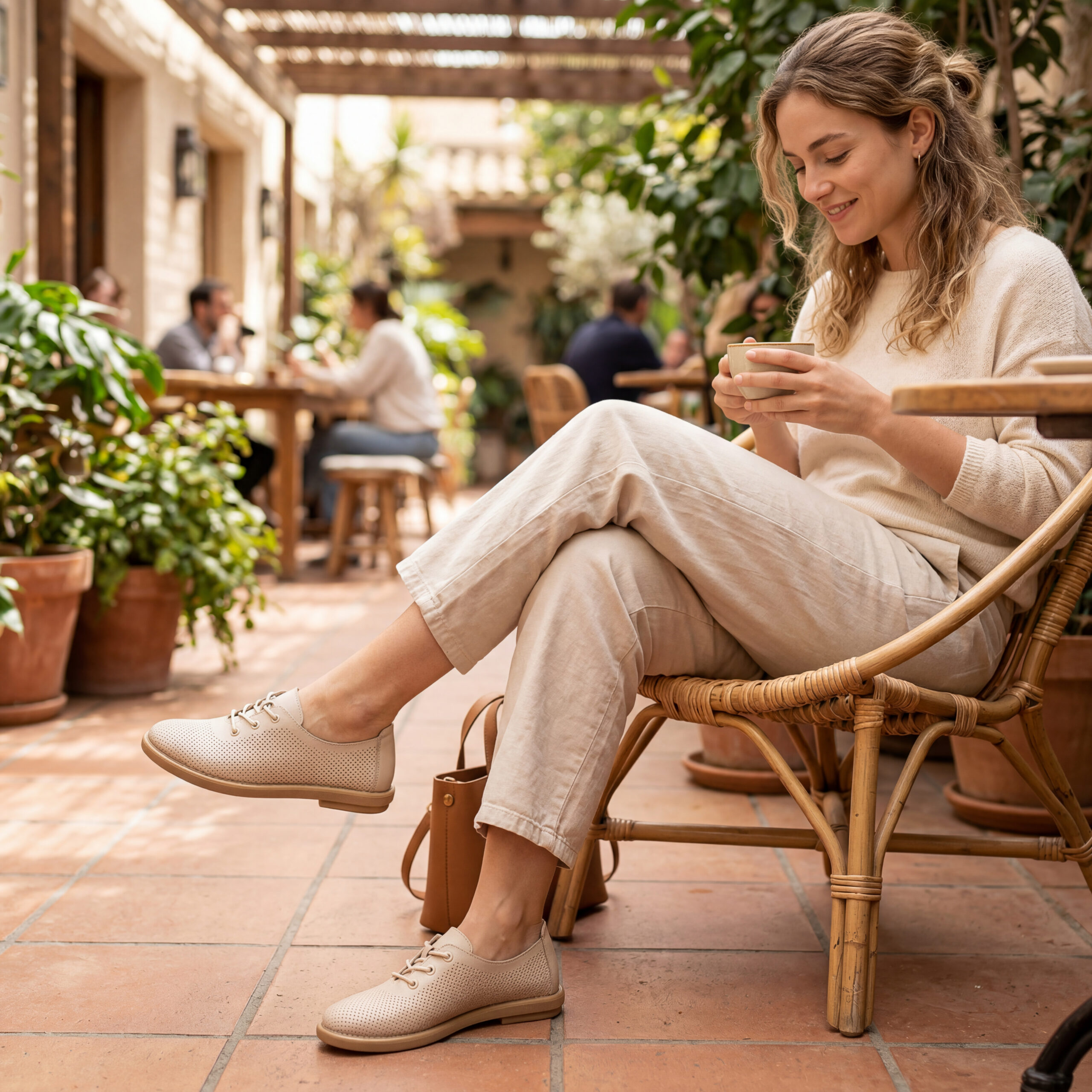 Pantofi casual bej pentru damă din piele naturală cu spumă de memorie Pantofi casual 12 Pantofi casual bej pentru damă din piele naturală cu spumă de memorie Pantofi casual 12