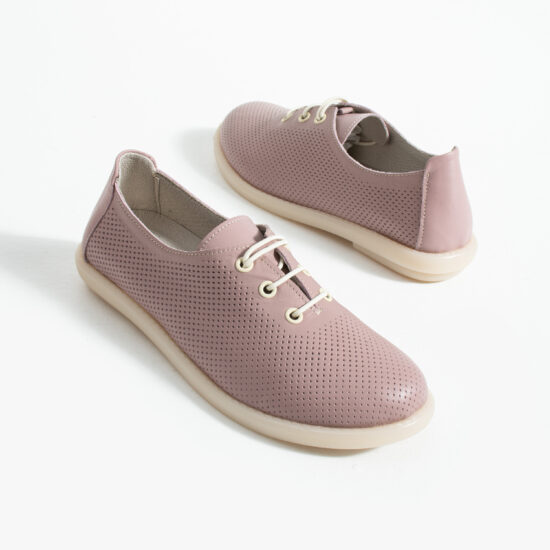 TS Memory Lite Pantofi casual roz pentru damă din piele naturală cu spumă de memorie - vedere laterală
