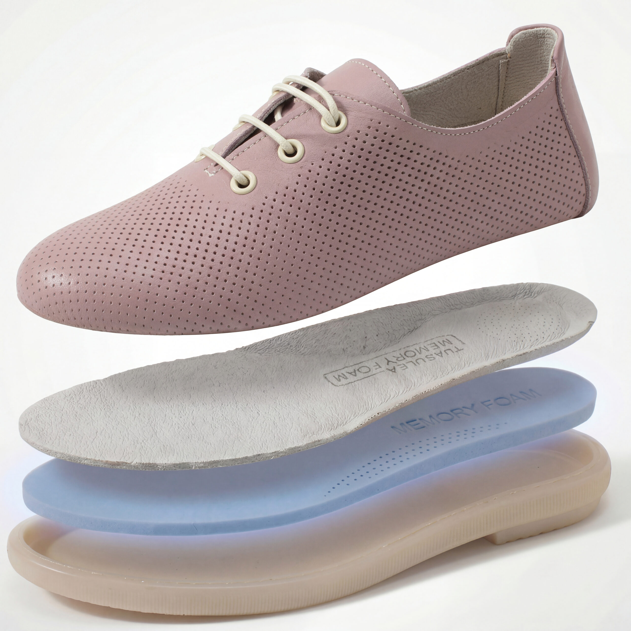 Pantofi casual roz pentru damă din piele naturală cu spumă de memorie Pantofi casual 17 Pantofi casual roz pentru damă din piele naturală cu spumă de memorie Pantofi casual 17