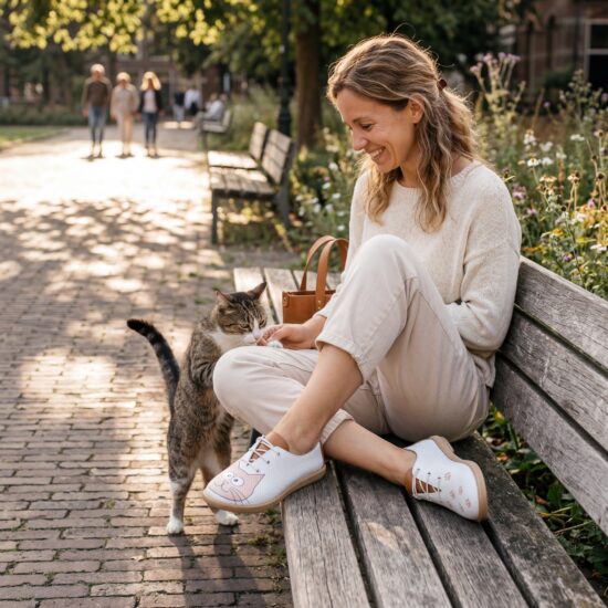 Pantofi casual albi pentru damă din piele naturală cu spumă de memorie Pantofi casual 2