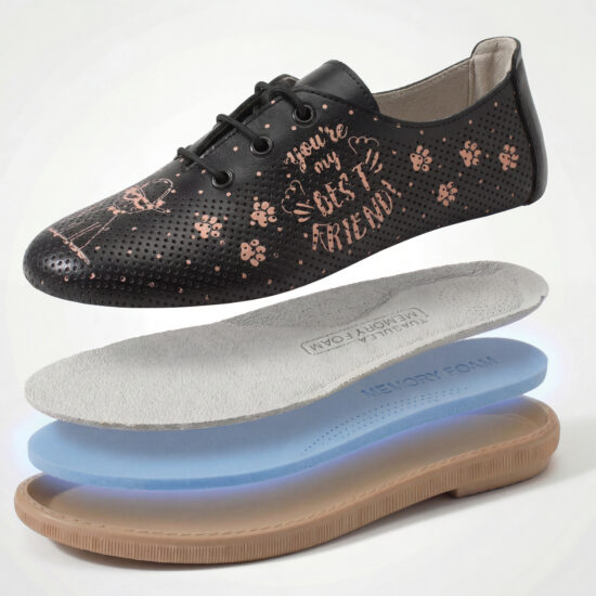 TS Memory Lite Pantofi casual bicolori pentru damă din piele naturală cu spumă de m - vedere de sus