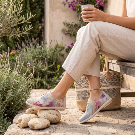 Pantofi casual bej pentru damă din piele naturală cu spumă de memorie Pantofi casual 2
