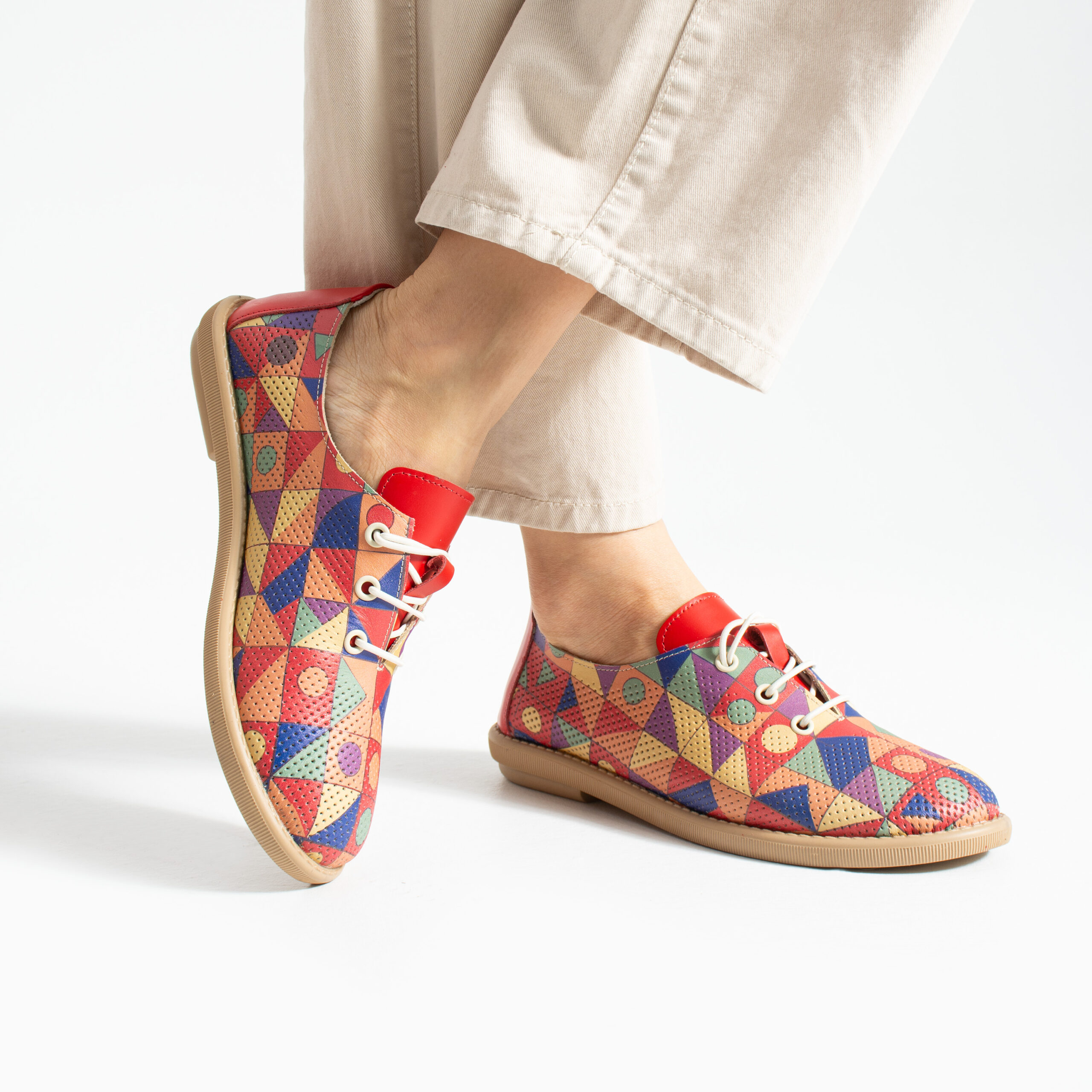 Pantofi casual cu imprimeu colorat din piele naturală cu spumă de memorie Pantofi casual 13 Pantofi casual cu imprimeu colorat din piele naturală cu spumă de memorie Pantofi casual 13