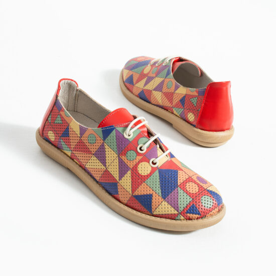 TS Memory Lite Pantofi casual cu imprimeu colorat din piele naturală cu spumă de memorie - vedere laterală
