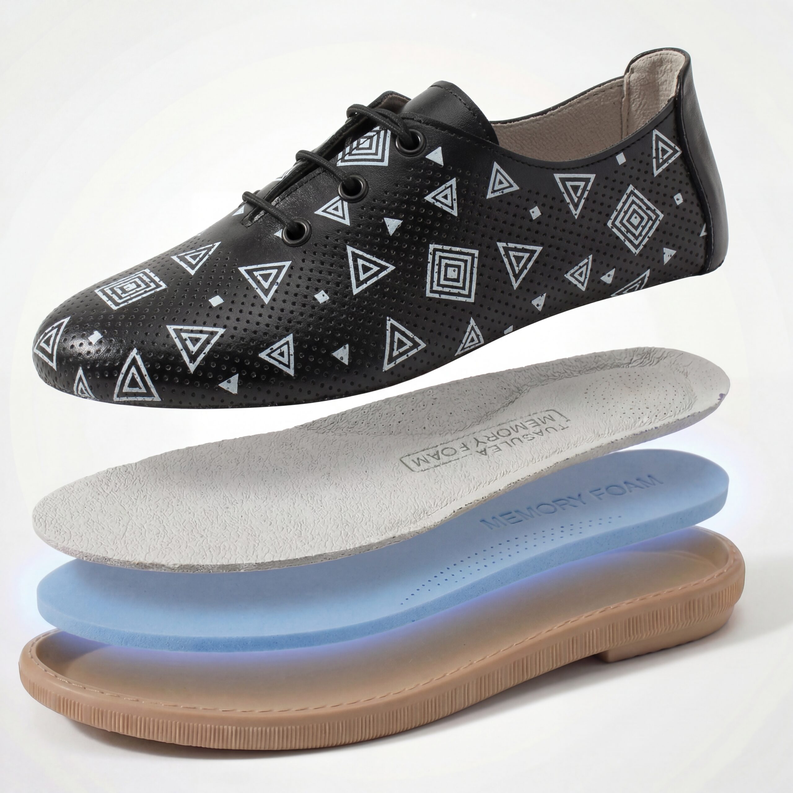 Pantofi casual negri din piele naturală pentru damă cu spumă de memorie Pantofi casual 17 Pantofi casual negri din piele naturală pentru damă cu spumă de memorie Pantofi casual 17
