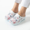 Saboți de lucru din piele pentru damă cu platformă – imprimeu Wings White Saboți medicali de damă cu platformă sabo-airmax-1 6