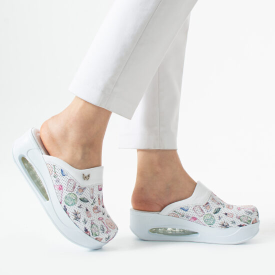 Saboți de lucru din piele pentru damă cu platformă – imprimeu SkinLab Saboti cu platformă sabo-airmax-1 2