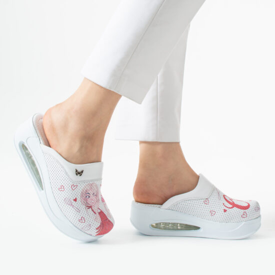Saboți de lucru din piele pentru damă cu platformă – imprimeu Chef Saboti cu platformă sabo-airmax-1 2