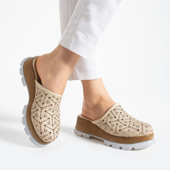 Imara Flora Beige Damă Imara Flora Beige от Естествена кожа