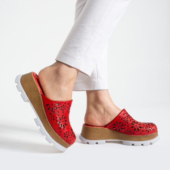 Damă Imara Flora Red от Естествена кожа