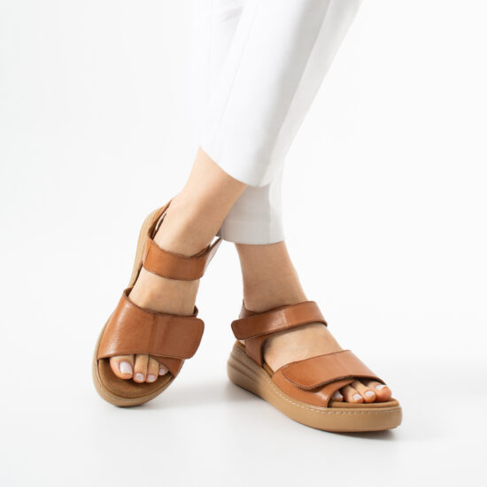 Marea Toffee Sandale comode de damă din piele naturală - Естествена кожа