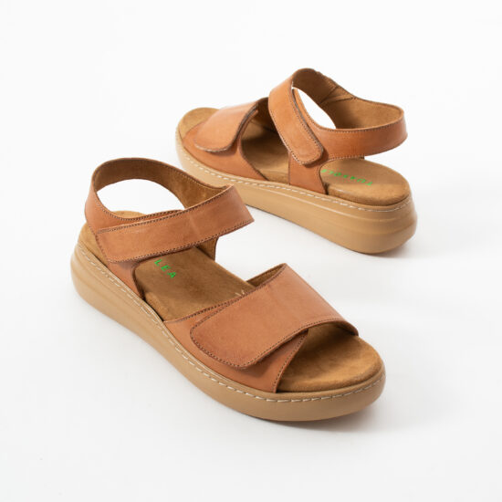 Marea Toffee Sandale comode de damă din piele naturală - vedere laterală