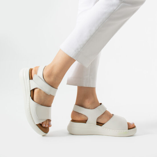Marea White Sandale comode de damă din piele naturală - Естествена кожа