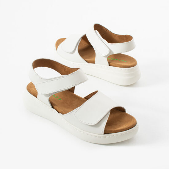Marea White Sandale comode de damă din piele naturală - vedere laterală