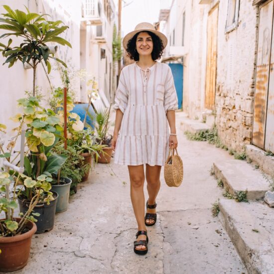 Sandale comode de damă din piele naturală - vedere de sus