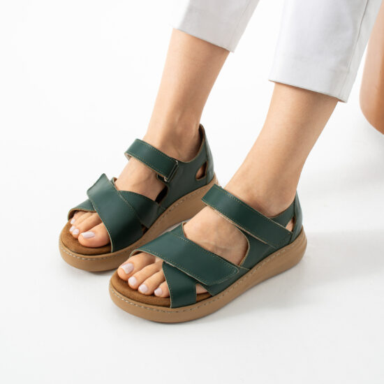 Sandale comode de damă din piele naturală cu călcâi închis Papuci damă