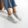 Sneakers albi damă din piele naturală Sneakers de damă 10