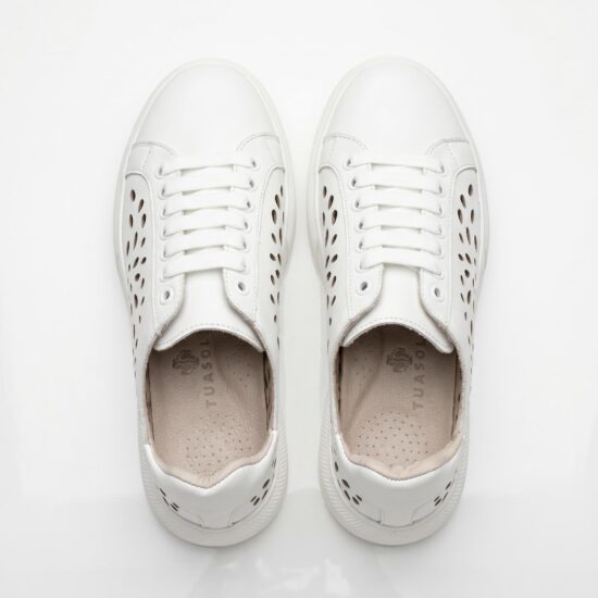 Timeless Breeze Whit Sneakers albi damă din piele naturală