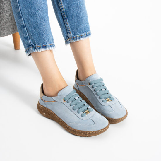 Încălțăminte barefoot damă din piele întoarsă cu vârf lat Sneakers de damă Încălțăminte barefoot damă din piele întoarsă cu vârf lat - TSL Barefoot Icon Sky