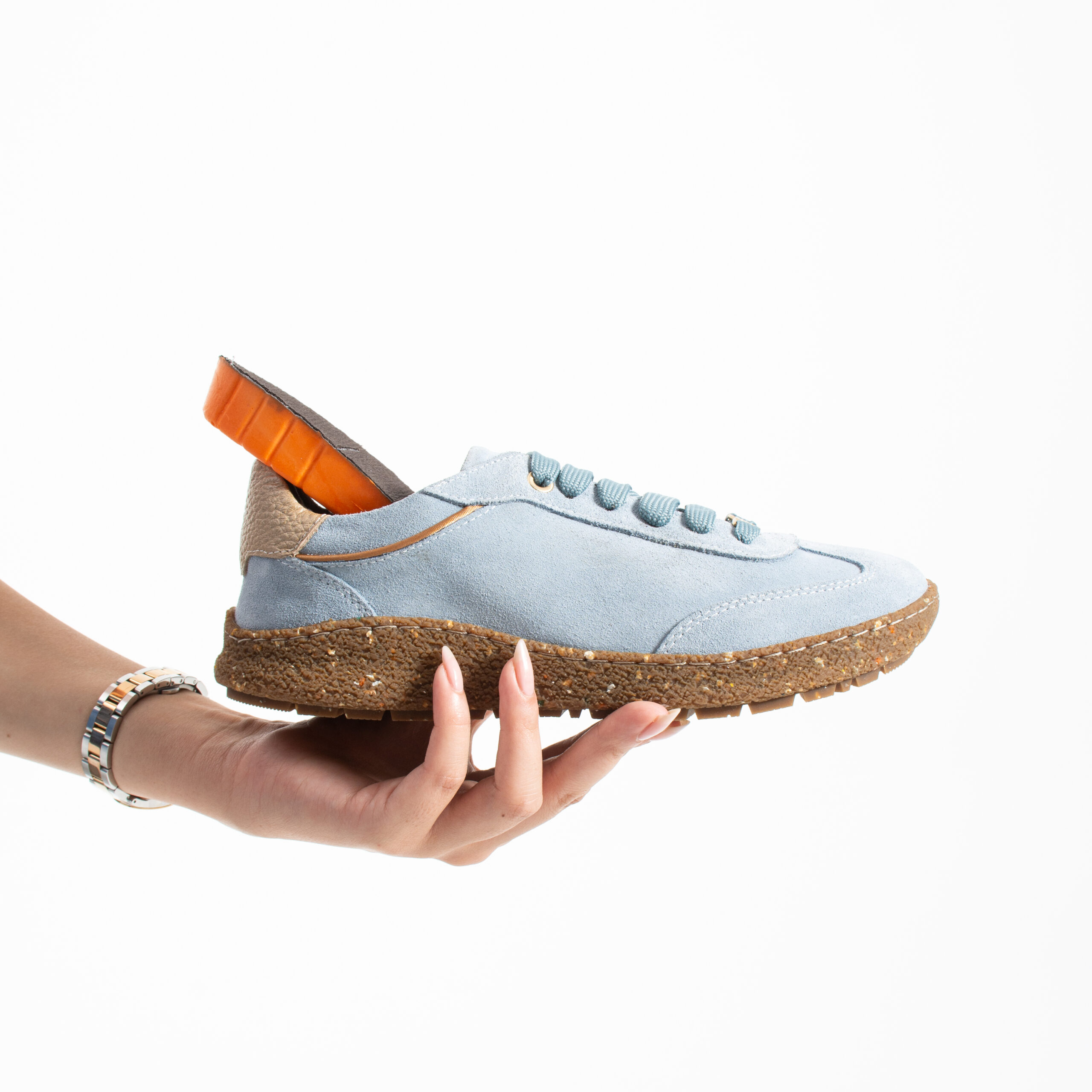 Încălțăminte barefoot damă din piele întoarsă cu vârf lat Sneakers de damă 9 Încălțăminte barefoot damă din piele întoarsă cu vârf lat - TSL Barefoot Icon Sky - 9