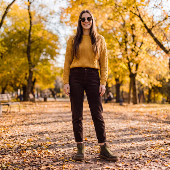 Ghete barefoot de damă din piele naturală cu vârf lat - Verde