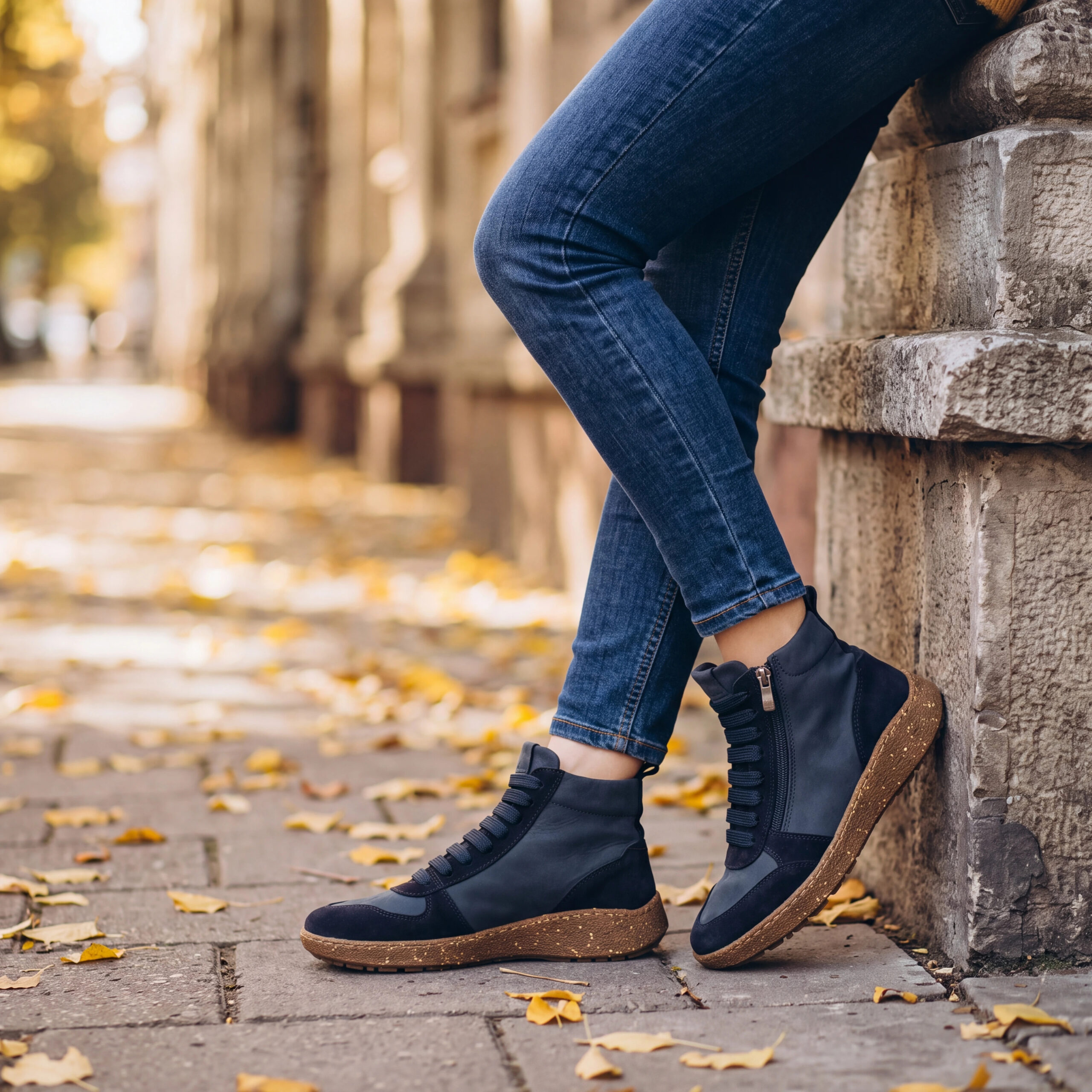 Ghete barefoot de damă din piele naturală cu vârf lat Ghete și bocanci de damă 7 Ghete barefoot de damă din piele naturală cu vârf lat - vedere de sus