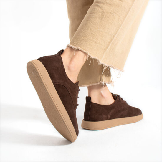Pantofi de damă din piele naturală întoarsă cu spumă de memorie Pantofi casual de damă 15