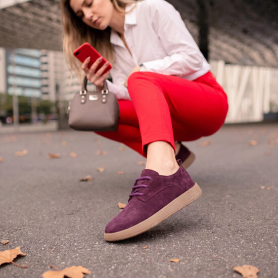 Pantofi de damă din piele naturală întoarsă cu spumă de memorie Pantofi casual de damă 18