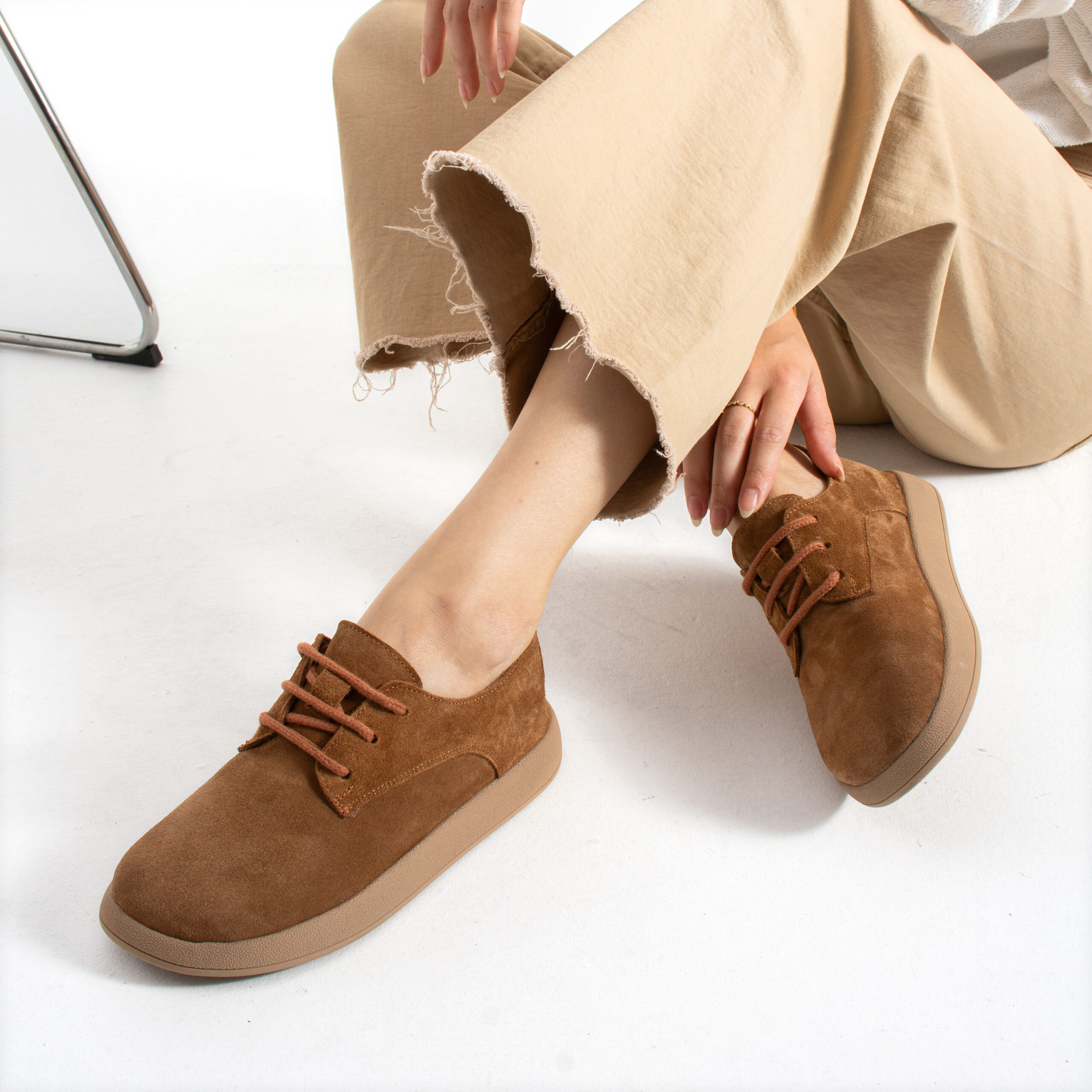 Pantofi de damă din piele naturală întoarsă cu spumă de memorie Pantofi casual de damă 4 Pantofi de damă din piele naturală întoarsă cu spumă de memorie Pantofi casual de damă 4
