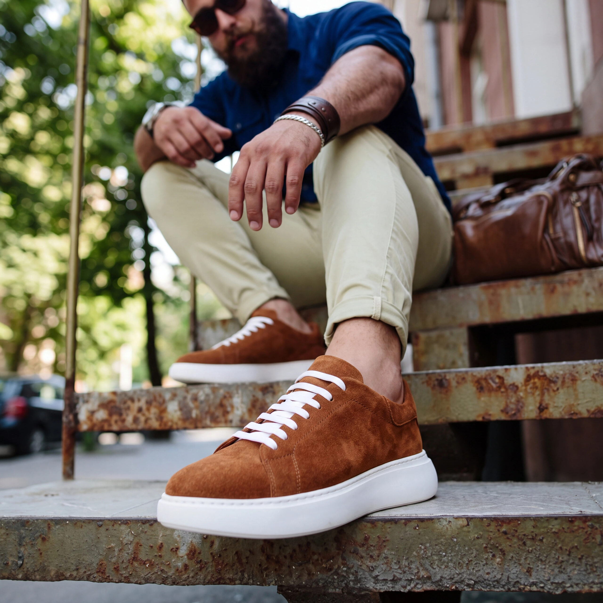 Pantofi casual bărbătești din piele naturală întoarsă Sneakers pentru bărbați 2 Pantofi casual bărbătești din piele naturală întoarsă Sneakers pentru bărbați 2
