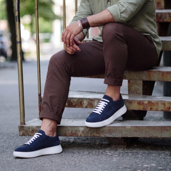 Pantofi casual bărbătești din piele naturală întoarsă Sneakers pentru bărbați 2