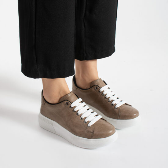 Sneakers casual de damă din piele naturală - TSL Timeless Sandstone