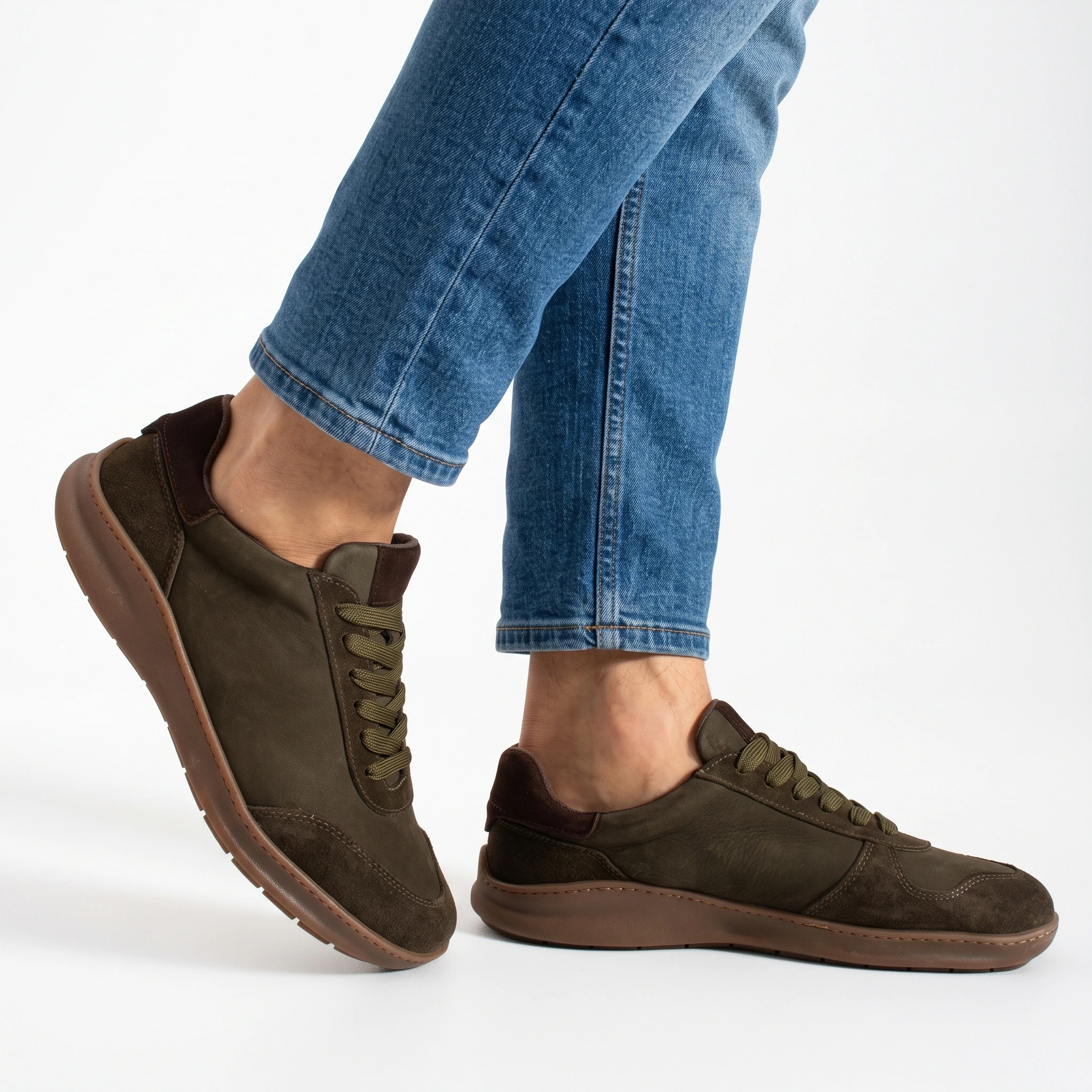 Sneakers barefoot bărbătești din piele naturală Sneakers pentru bărbați 4 Sneakers barefoot bărbătești din piele naturală - Nubuc natural