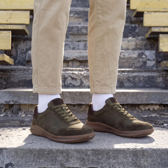 Sneakers barefoot bărbătești din piele naturală Sneakers pentru bărbați 22 Sneakers pentru bărbați - TSL Barefoot Atlas Khaki - 11
