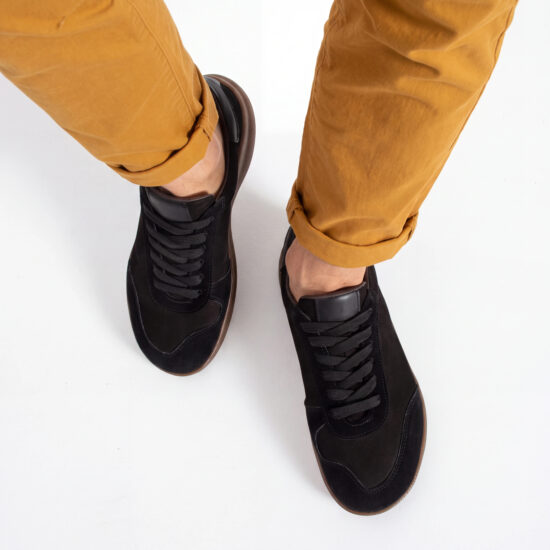 Sneakers barefoot bărbătești din piele naturală Sneakers pentru bărbați 13 Sneakers pentru bărbați - TSL Barefoot Atlas Black