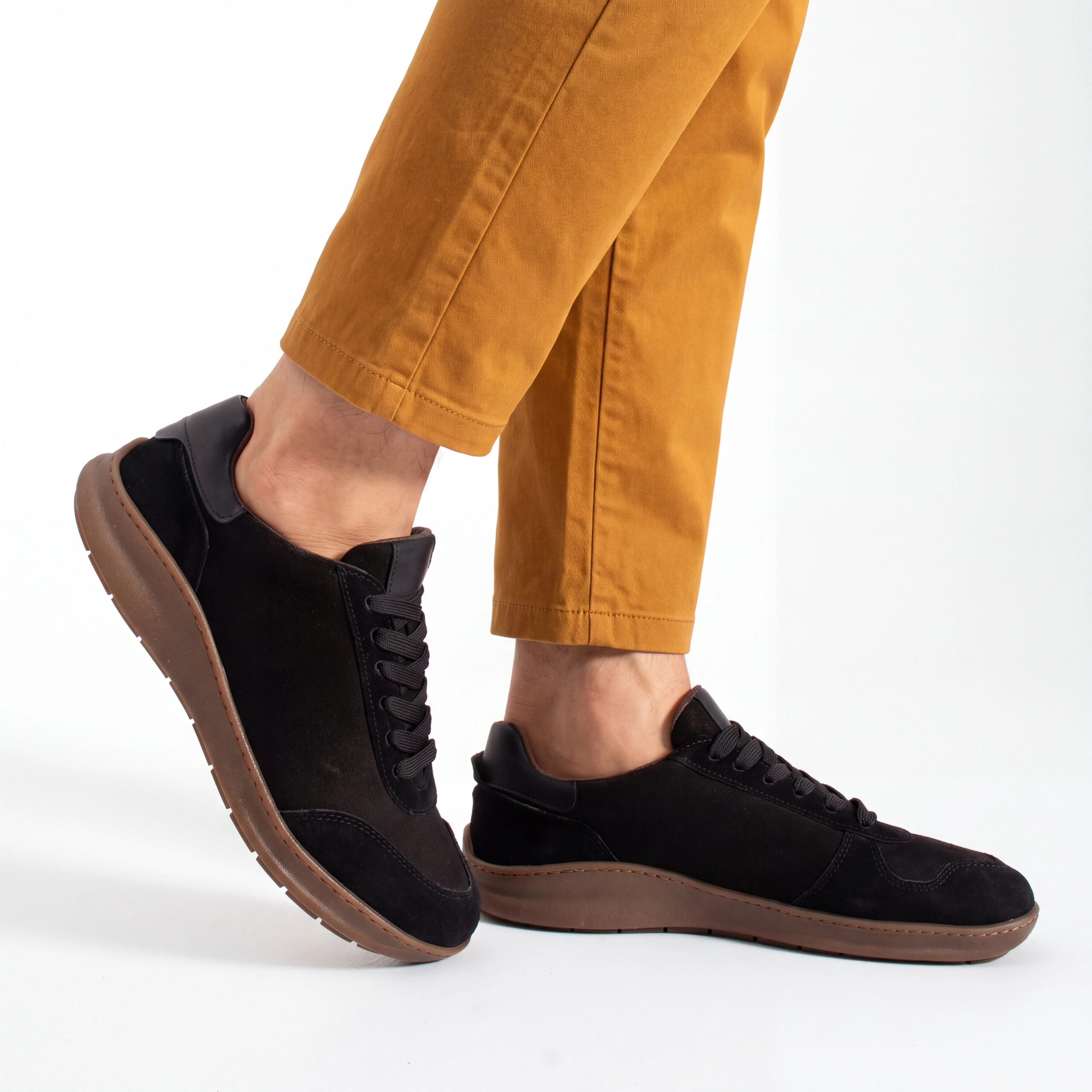 Sneakers barefoot bărbătești din piele naturală Sneakers pentru bărbați 4 Sneakers barefoot bărbătești din piele naturală - Nubuc natural